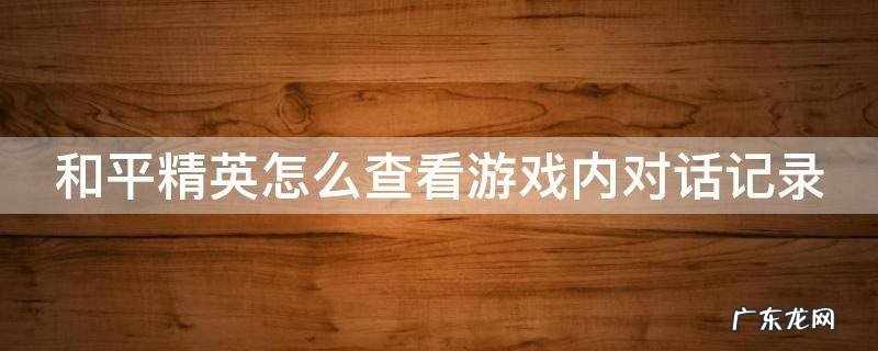 和平精英怎么查看游戏内对话记录的 和平精英怎么查看游戏内对话记录