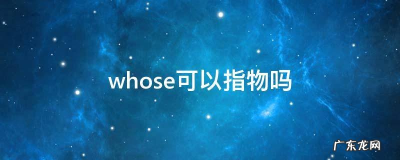 whose可以用来指物吗 whose可以指物吗