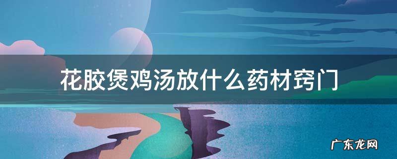 花胶和什么药材一起煲鸡汤 花胶煲鸡汤放什么药材窍门