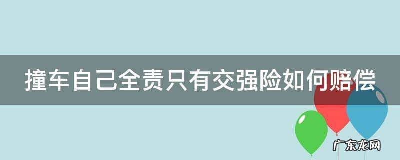 撞车自己全责只有交强险如何赔偿 车祸全责只有交强险怎么办