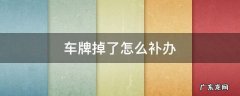 车牌掉了怎么补办 车牌掉了怎么补办 车牌掉了补办流程