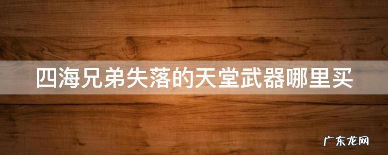 四海兄弟失落的天堂配置 四海兄弟失落的天堂武器哪里买