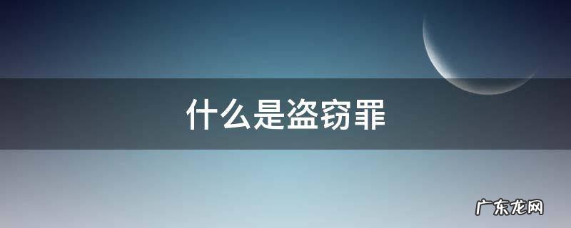 什么是盗窃罪 什么是盗窃罪和伤害罪