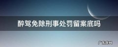 醉驾免于刑事处罚会有案底 醉驾免除刑事处罚留案底吗