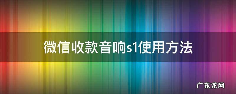 微信收款音响s1是什么 微信收款音响s1使用方法