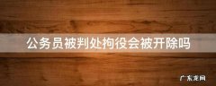 公务员判拘役会被开除公职吗 公务员被判处拘役会被开除吗