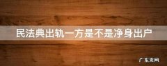 民法典出轨一方是不是净身出户 民法典婚姻法新规一方出轨可以净身出户吗