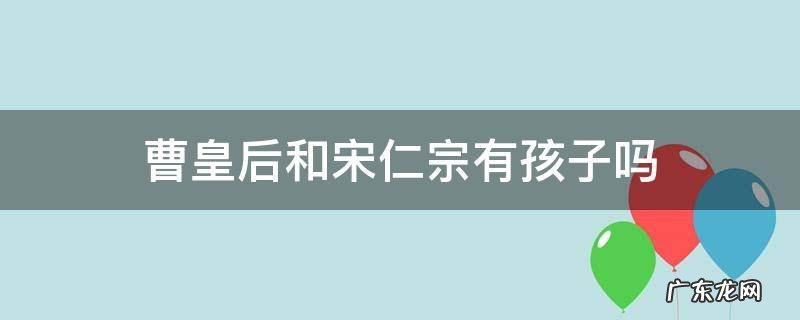 曹皇后和宋仁宗有孩子吗 宋仁宗的皇后曹皇后有子嗣吗
