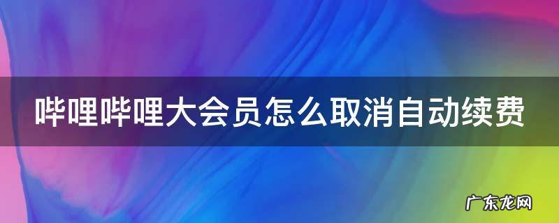 哔哩哔哩大会员怎么取消自动续费功能 哔哩哔哩大会员怎么取消自动续费
