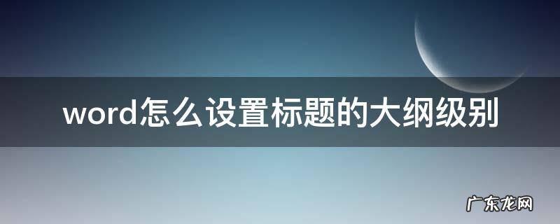 word怎么设置标题的大纲级别 如何调整标题大纲级别