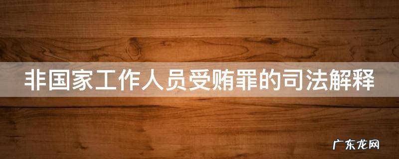 非国家工作人员受贿罪的司法解释