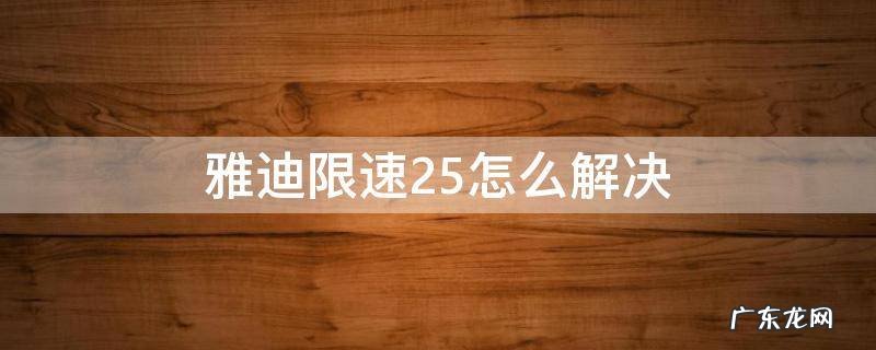 雅迪限速25怎么解决