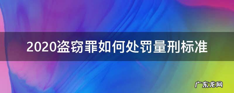 2020盗窃罪如何处罚量刑标准 盗窃如何定罪罪量刑标准2020