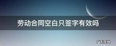 签劳动合同是空白的 劳动合同空白只签字有效吗