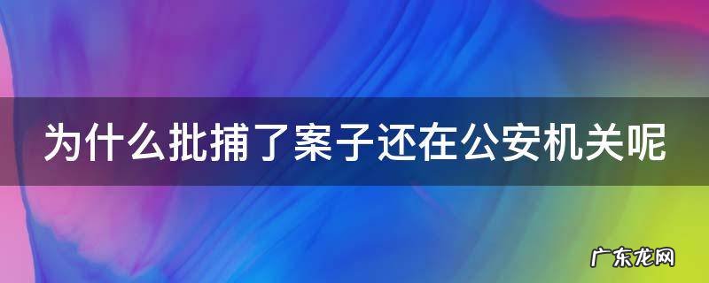 为什么批捕了还要侦查 为什么批捕了案子还在公安机关呢