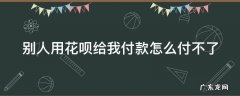 别人用花呗给我付款怎么付不了 别人用花呗给我付款怎么付不了呢