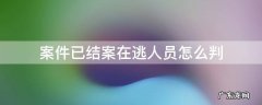 案件已结案在逃人员怎么判 案件已结案在逃人员怎么判没有通缉