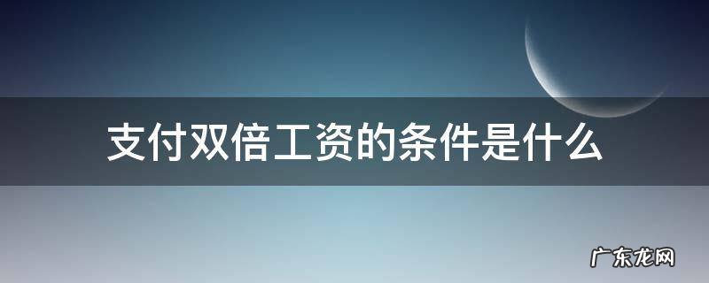 支付双倍工资的条件是什么 支付双倍工资的标准