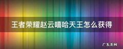 王者荣耀赵云嘻哈天王怎么获得 王者荣耀赵云嘻哈天王怎么获得的