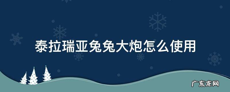 泰拉瑞亚兔兔大炮怎么使用 泰拉瑞亚兔子炮怎么自动开炮