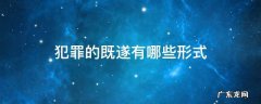 犯罪既遂指的是 犯罪的既遂有哪些形式