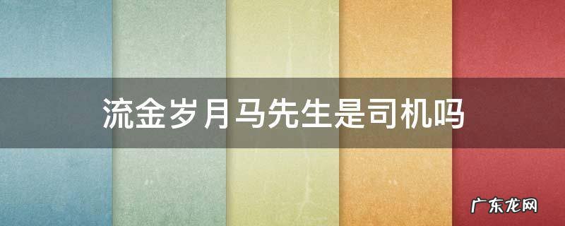 流金岁月马先生是不是司机 流金岁月马先生是司机吗