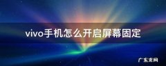vivo固定屏幕显示怎么用 vivo手机怎么开启屏幕固定
