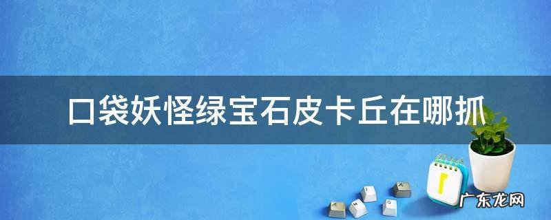 口袋妖怪绿宝石皮卡丘在哪抓 口袋妖怪绿宝石的皮卡丘在哪里抓