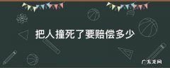 把人撞死了要赔偿多少