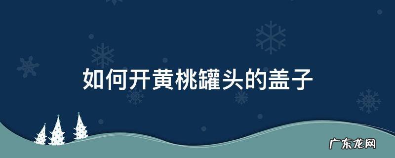 黄桃罐头的盖子怎么开方便 如何开黄桃罐头的盖子