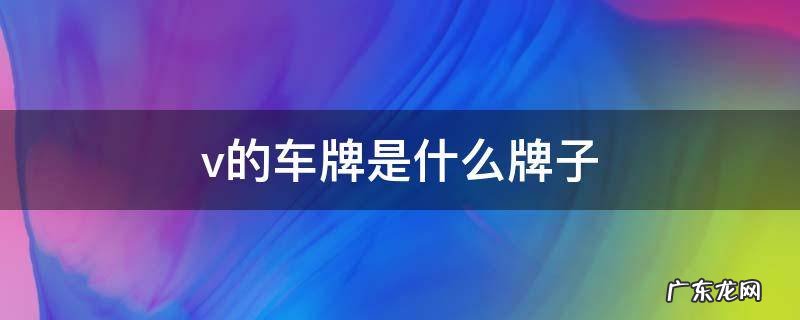车牌是个v是什么牌子 v的车牌是什么牌子