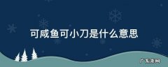 咸鱼说的可大刀什么意思 可咸鱼可小刀是什么意思