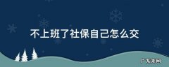 不上班的话社保怎么交 不上班了社保自己怎么交