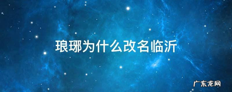 临沂为什么不改回琅琊 琅琊为什么改名临沂
