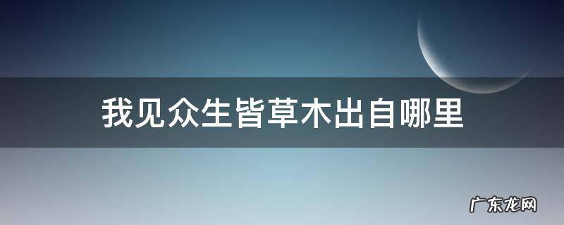 我见众生皆草木原文翻译 我见众生皆草木出自哪里