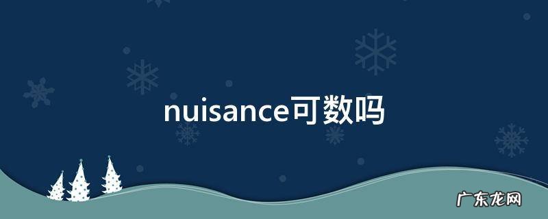 nuisance是可数名词吗 nuisance可数吗