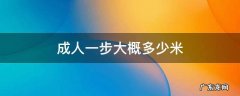 成人一步大概多少米 成人一大步大概多少米?