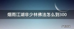 烟雨江湖非少林佛法怎么到299 烟雨江湖非少林佛法怎么到300