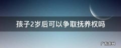 孩子满2岁了可以重新争取孩子的抚养权吗? 孩子2岁后可以争取抚养权吗