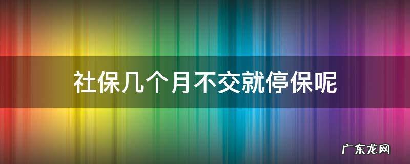 灵活就业社保几个月不交就停保呢 社保几个月不交就停保呢