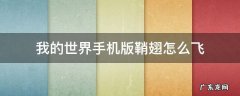 我的世界手机版鞘翅怎么飞起来 我的世界手机版鞘翅怎么飞