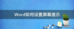 word2016屏幕提示文字怎么设置 Word如何设置屏幕提示
