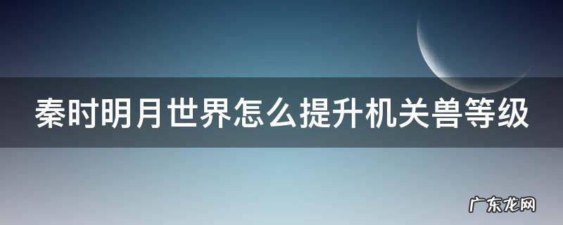 秦时明月世界机关兽精度成功率 秦时明月世界怎么提升机关兽等级