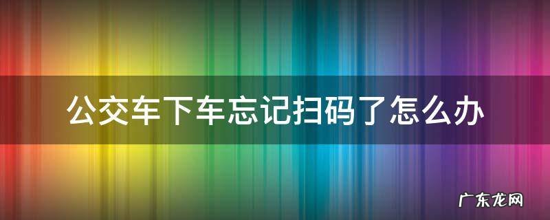 公交车下车忘记扫码了怎么办北京 公交车下车忘记扫码了怎么办
