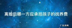 离婚后哪一方应承担孩子的抚养费 离婚后孩子抚养费由哪方出