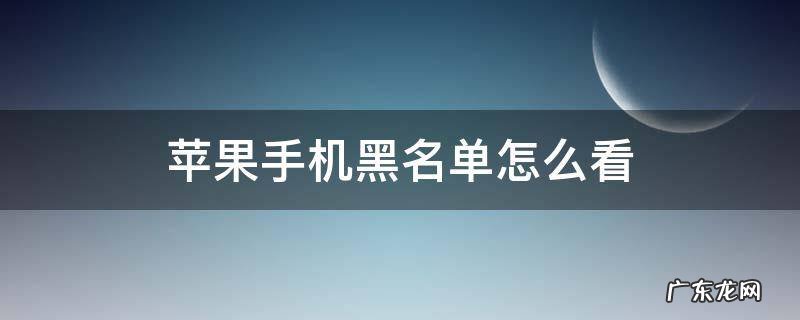 苹果手机黑名单怎么看 苹果手机黑名单怎么看来电信息