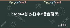 csgo中怎么打字/语音聊天 csgo怎么打字和语音