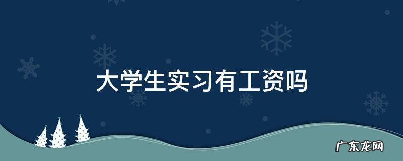 大学生实习有工资吗