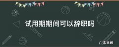 试用期期间可以辞职吗 试用期间能辞职吗