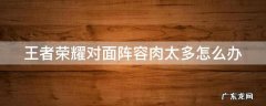 王者荣耀对面阵容太肉用什么打野 王者荣耀对面阵容肉太多怎么办